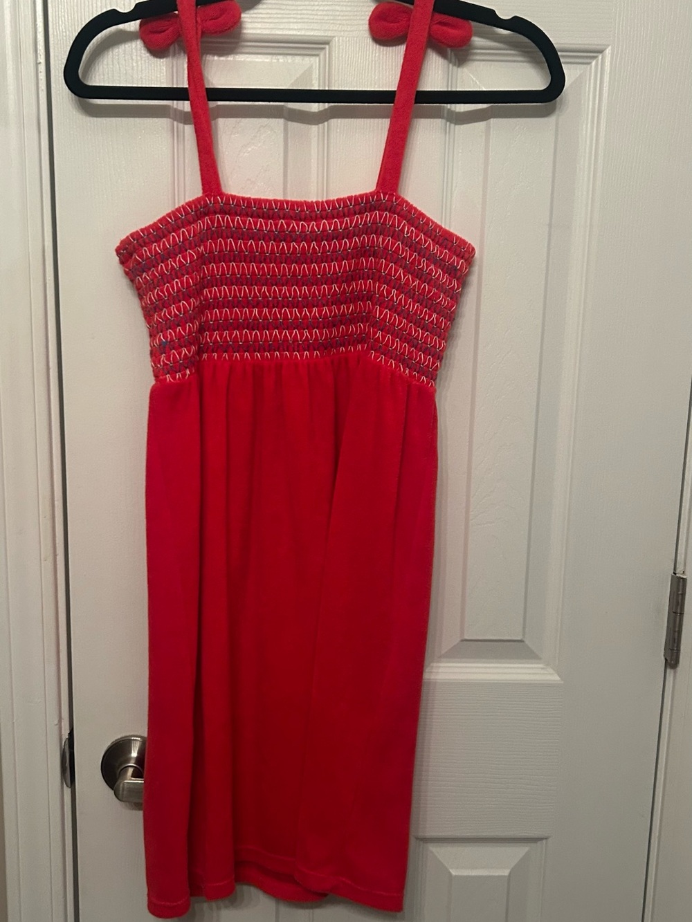 Cat & Jack Red Smocked Sundress with Bow Straps